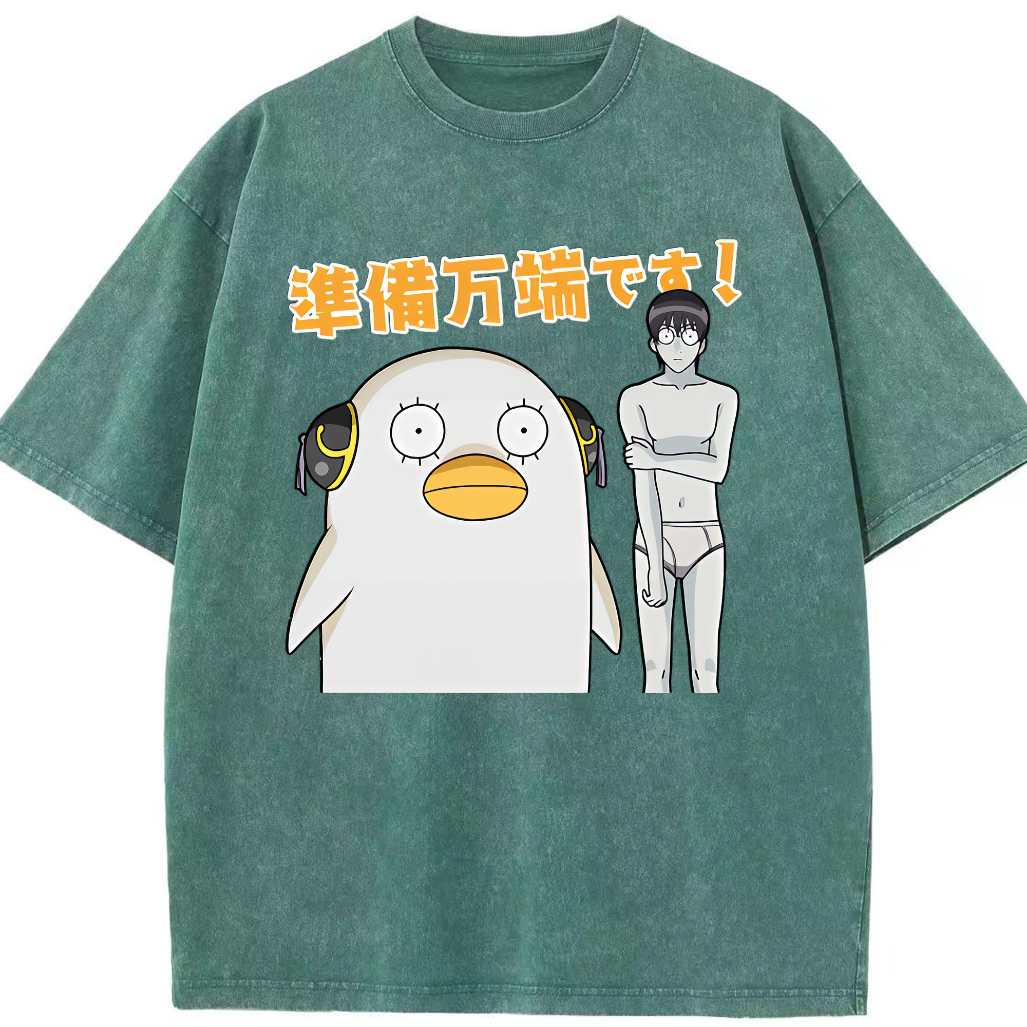 （画像用） ぎんたま 坂田銀時（さかたぎんとき） 神楽 志村新八（しむら しんぱち） GINTAMA Sakata Gintoki Kagura Shimura Shinpachi 綿100% ヴィンテージ風 半袖Tシャツ（フロントプリント）